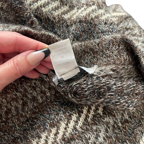 Nomadic Traders Medium Alpaca Vest Vintage Brown Ivory Gray Open Front - Picture 3 of 9